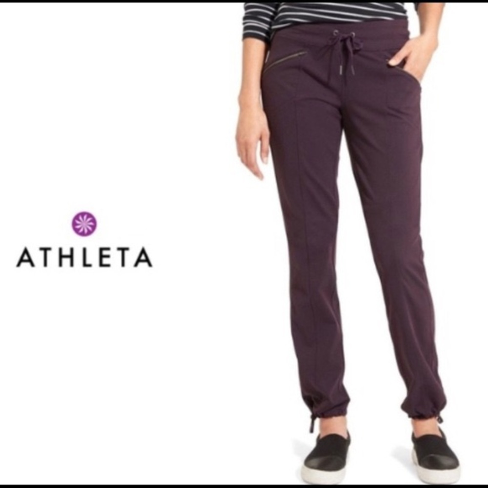 Athleta Purple Metro Slouch Trousers XXS EUC